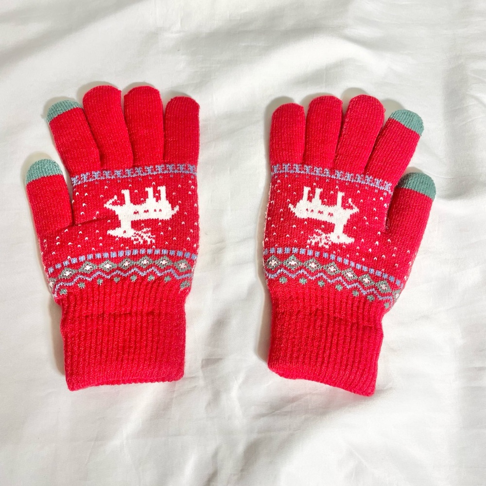 Sz OS HÖTER Winter Touch Screen Gloves reindeer  Printing Keep Warm unisex New